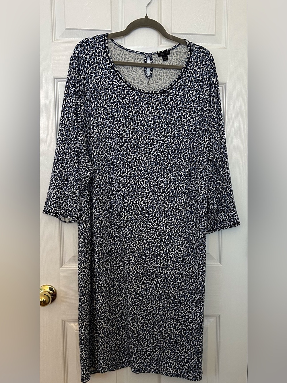 J. Jill Wearever Collection Blue Multi-print A-line Dress, 4X